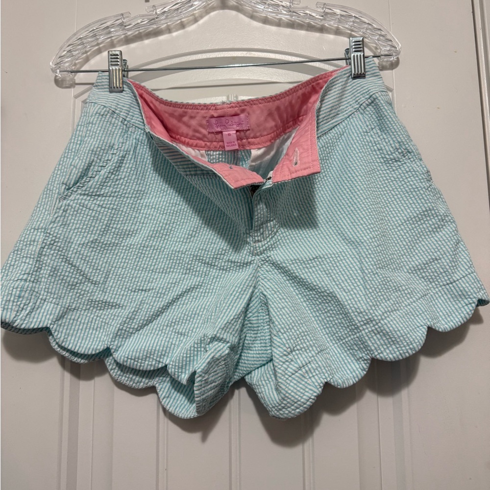 Lilly Pulitzer Mint and Pink Scalloped Shorts